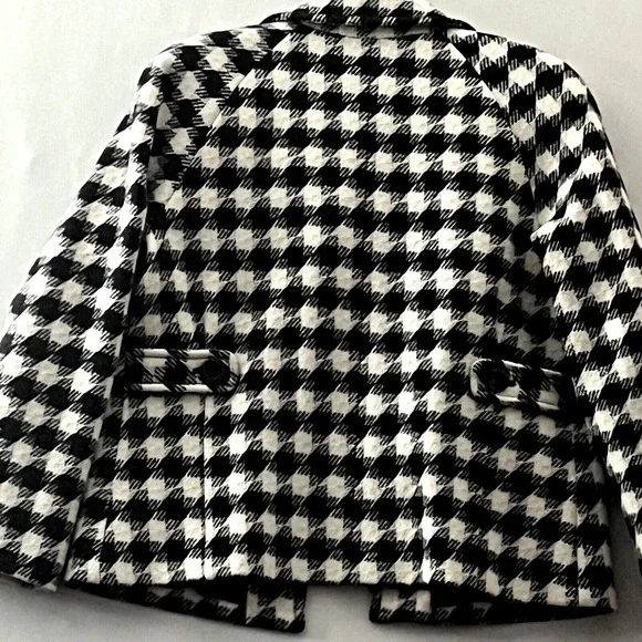Pendleton Jacket SZ M  Hounds Tooth Black Cream Wool / Lamb Academia Classic - Picture 7 of 12